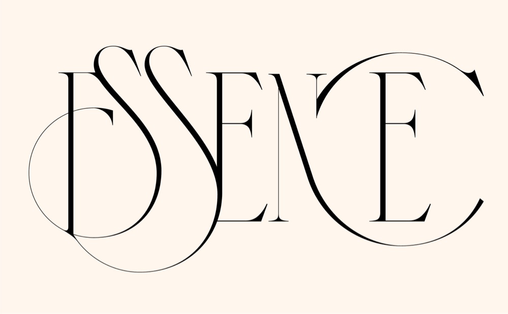 the word 'essence' in a flowing script
