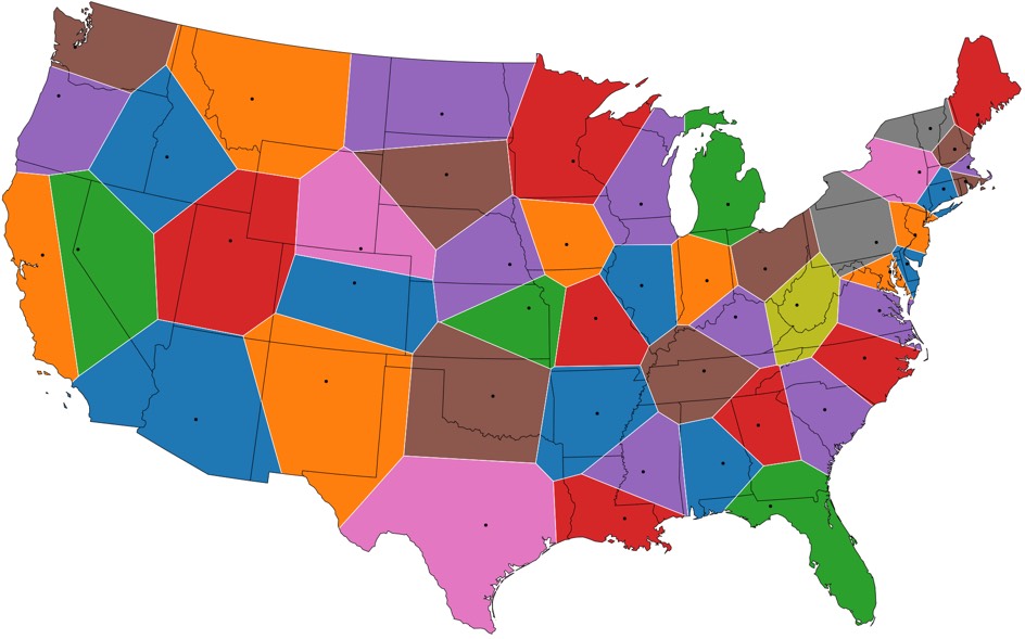 US Voronoi map